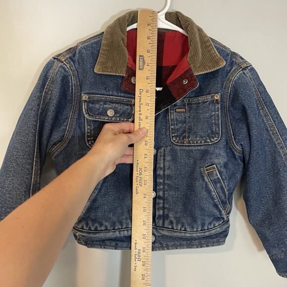 Vintage Ralph Lauren Flannel Denim Reversible Trucker Jacket Size 5 Toddler - Picture 3 of 9